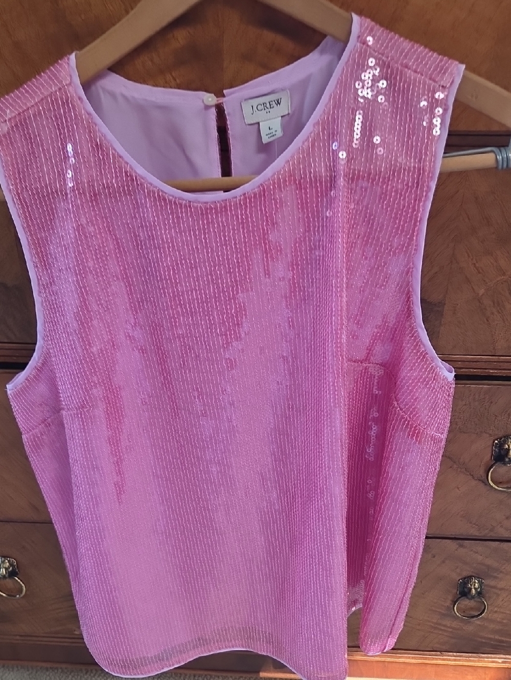 J. Crew Pink Sequin Sleeveless Top NWT